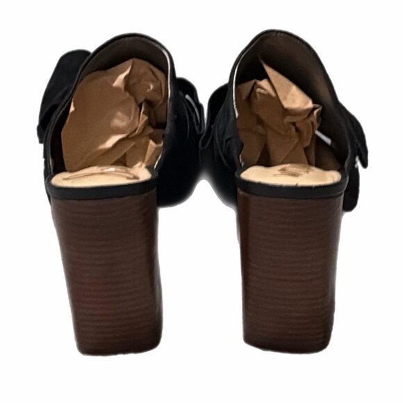 Sam Edelman Sandals Womens 8.5M Black Suede Bow Heel Open Toe YUMI Chic Party - Picture 7 of 16